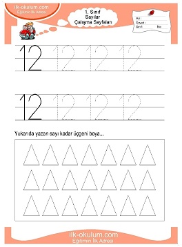Çocuklar İçin Sayılar Çalışma Sayfaları 